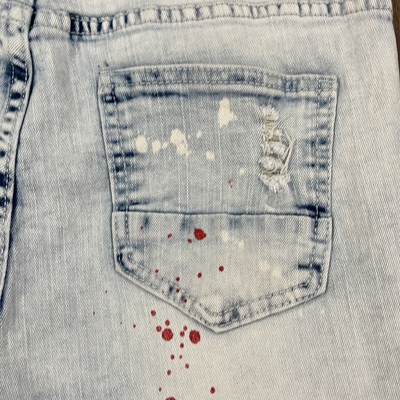 Waimea Paint Splatter Black Distressed Motto Denim skinny fit Jean size 20 - Picture 14 of 16